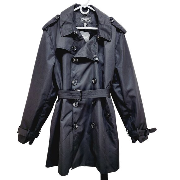 BGSD Women's Gabby Black Mid Length Trench Coat Size  XXL New - Picture 1 of 15